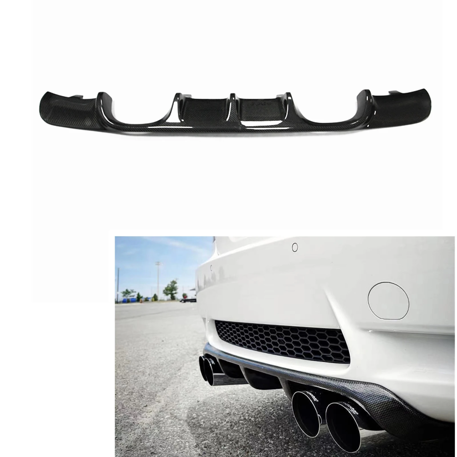 

Rear Bumper Diffuser For BMW E90 3 Series 325i 335i M-Sport 2009-2012 Modified M3 V Style Real Carbon Fiber Splitter Spoiler Lip