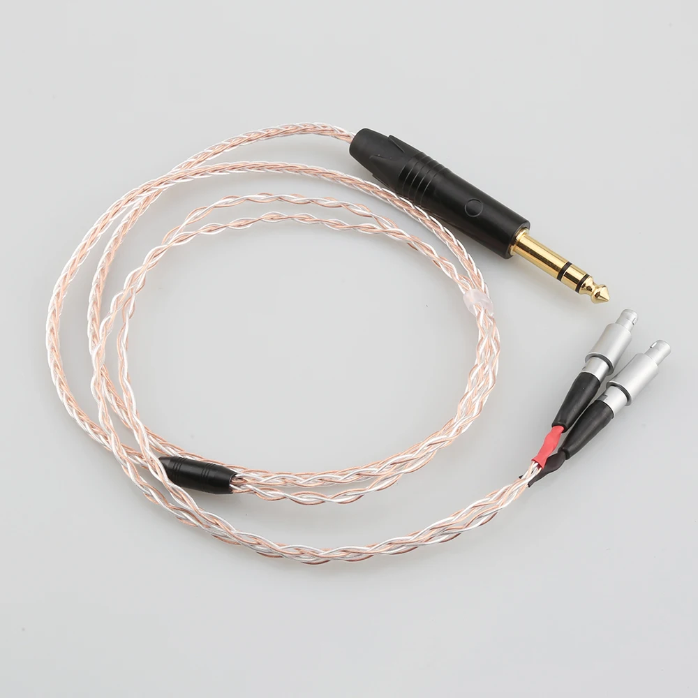 6.35mm plug 8 núcleo banhado a prata occ cabo do fone de ouvido para sennheiser hd800 hd800s hd820s hd820 dharma d1000