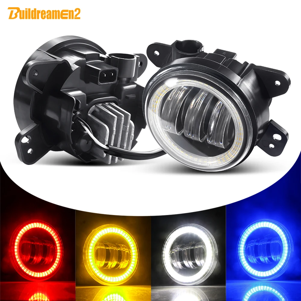 2 X Angel Eye Fog Light Assembly For Chrysler 300 PT Cruiser 30W 6000LM Car Front Bumper LED Fog Daytime Running Lamp DRL 12V