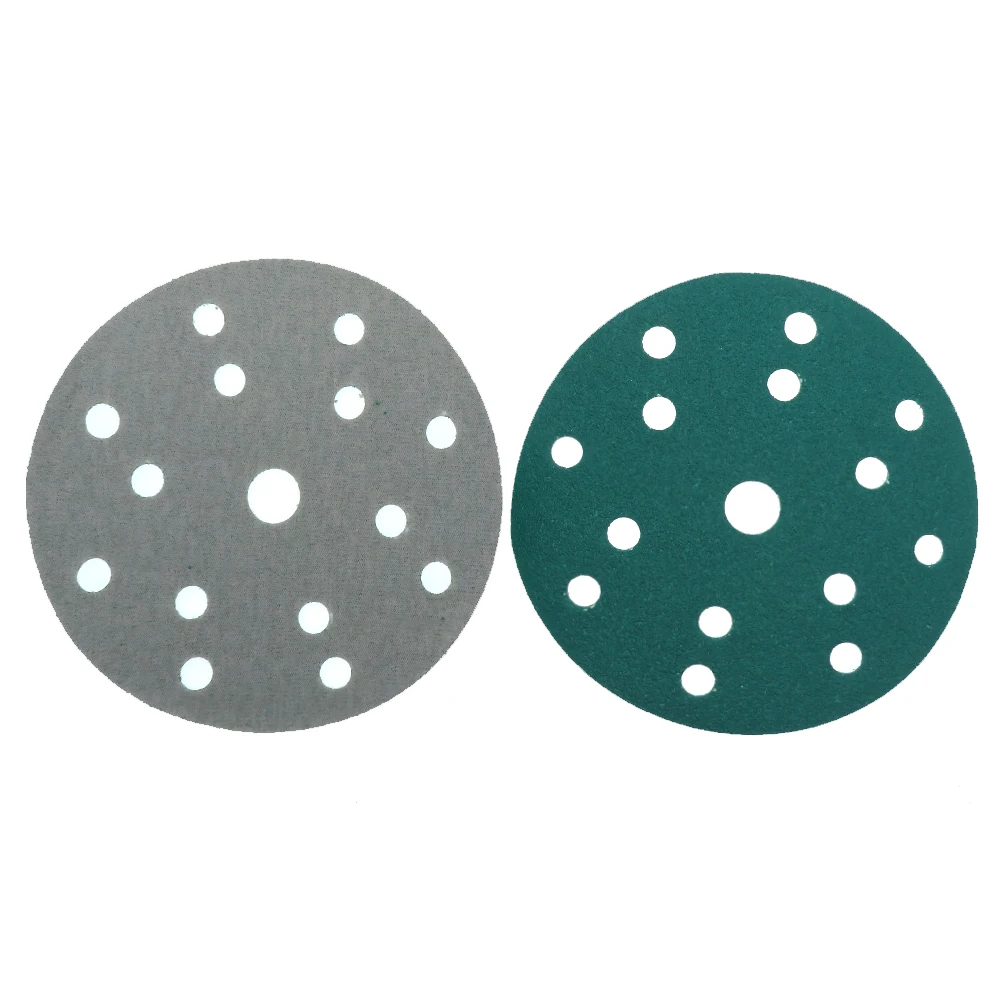 10Pcs 6 Inch 15 Holes 60 to 2000 Grits Hook and Loop PET Film Green Sandpaper Sanding Disc