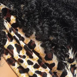Synthetic Hair Headband Wigs Women's Wig African Afro Kinky Curly Head Leopard Print Headscarf Hair Small Curl Fluffy Wig