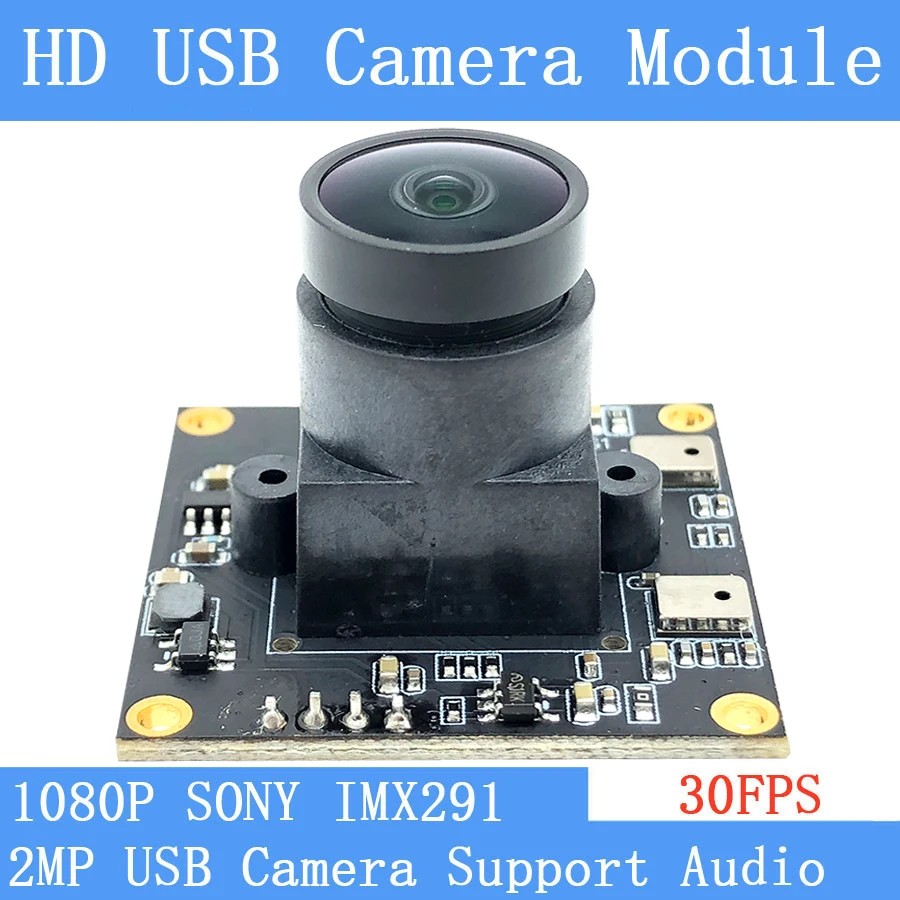 

Low illumination 2MP HD 1080P SONY IMX291 Webcam UVC 30FPS 150° Wide-angle Non Distortion USB Camera Module with Microphone