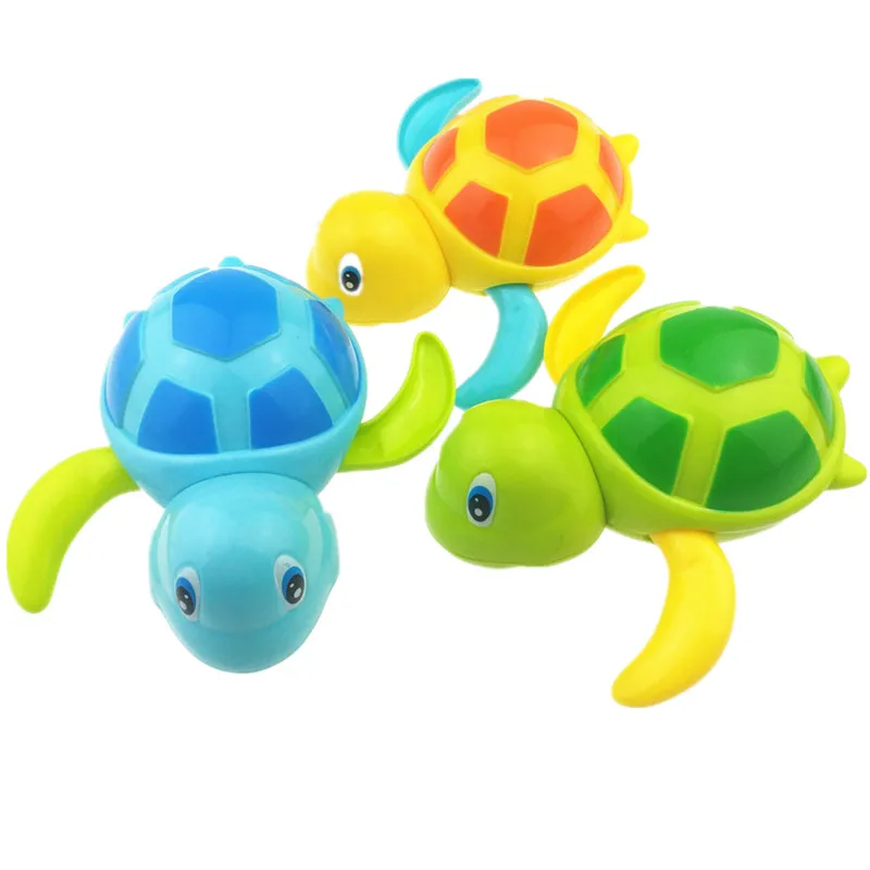 1pc Newborn Cute Cartoon Animal Tortoise Baby Bath Toy Infant Swim Turtle Chain Clockwork Classic Toys Kid Educational Toys