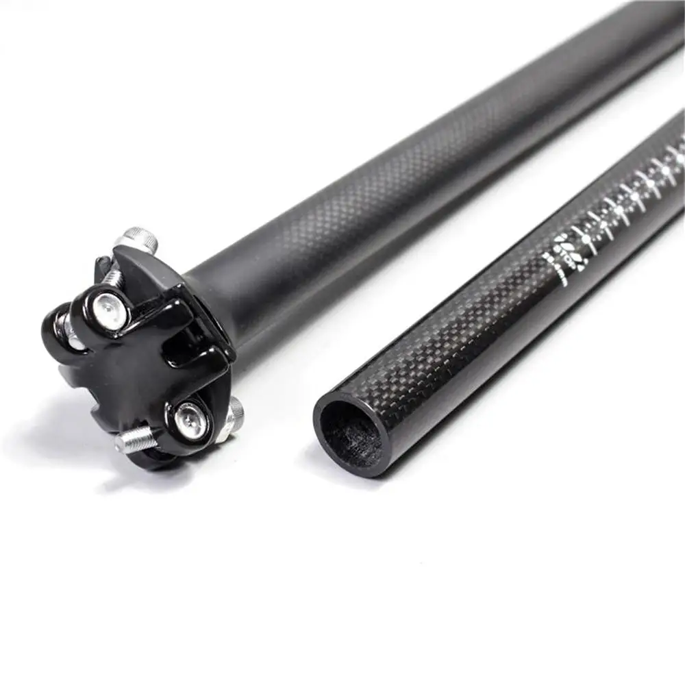 Tige De Selle Vélo Carbone 31.6x400mm – Ultra Légère, Noir Mat, Marque Uxcell