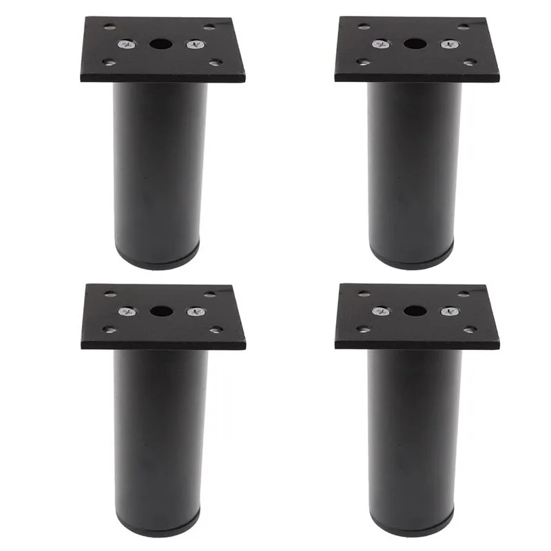 4PCS Black Sofa Legs,TV Cabinet Couch Bed Metal Feet,Aluminium Alloy Furniture Legs,Adjustable Feet with 16 Screws(6/10/15/20cm)