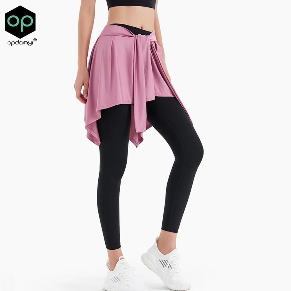 Yoga Skirts Long Straps One Piece Tennis Ballet Skirt Jogging Women All-match Hip Covering Bottoms Sportswear Running Gym Shorts