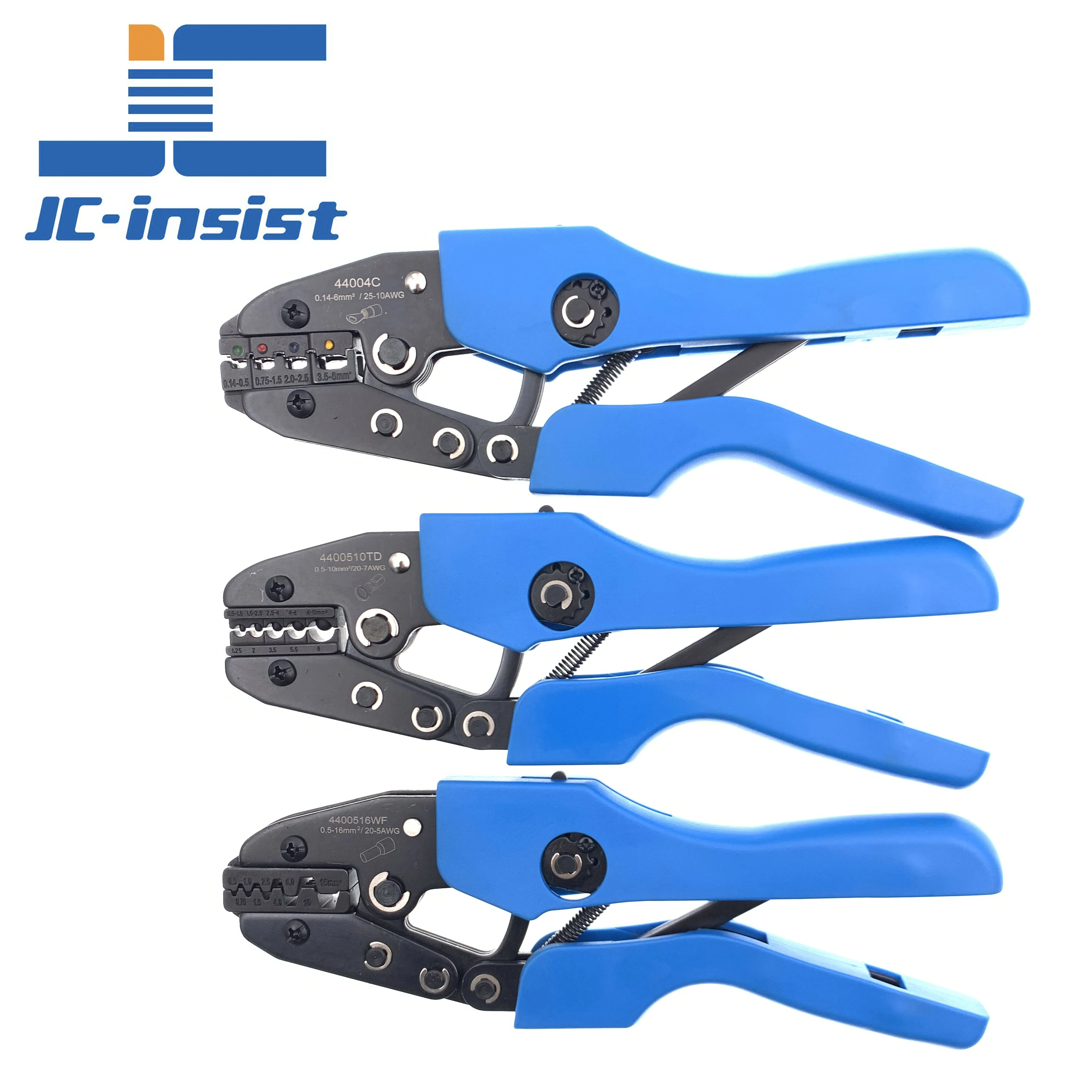 Ratchet crimping pliers for crimping insulated terminals, tubular terminals, crimping hand tools