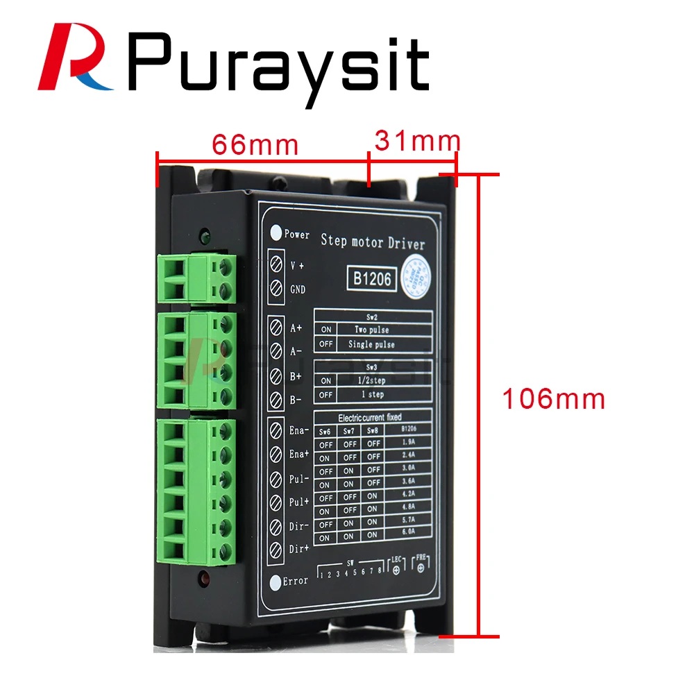 Puraysit Puraysit B1206 stepper / half Step Driver 2Phase Stepper Motor Driver Supply Voltage 120V Working Current 6A