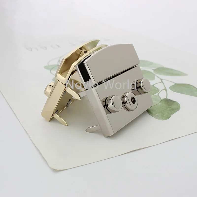 2-10pcs 51*48mm Silver Light Gold Pressed Lock Covert Push Locks Snap Clasps Closure for Women Purse Handbag Bag