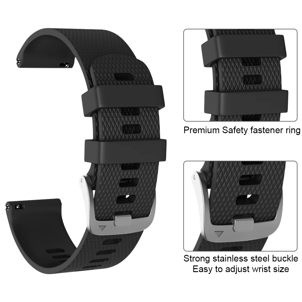 20mm Width Silicone Watch Strap for Garmin Vivoactive 3 Band Sport Silicone Wristband for Forerunner 245 645 Smartwatch Band S/L