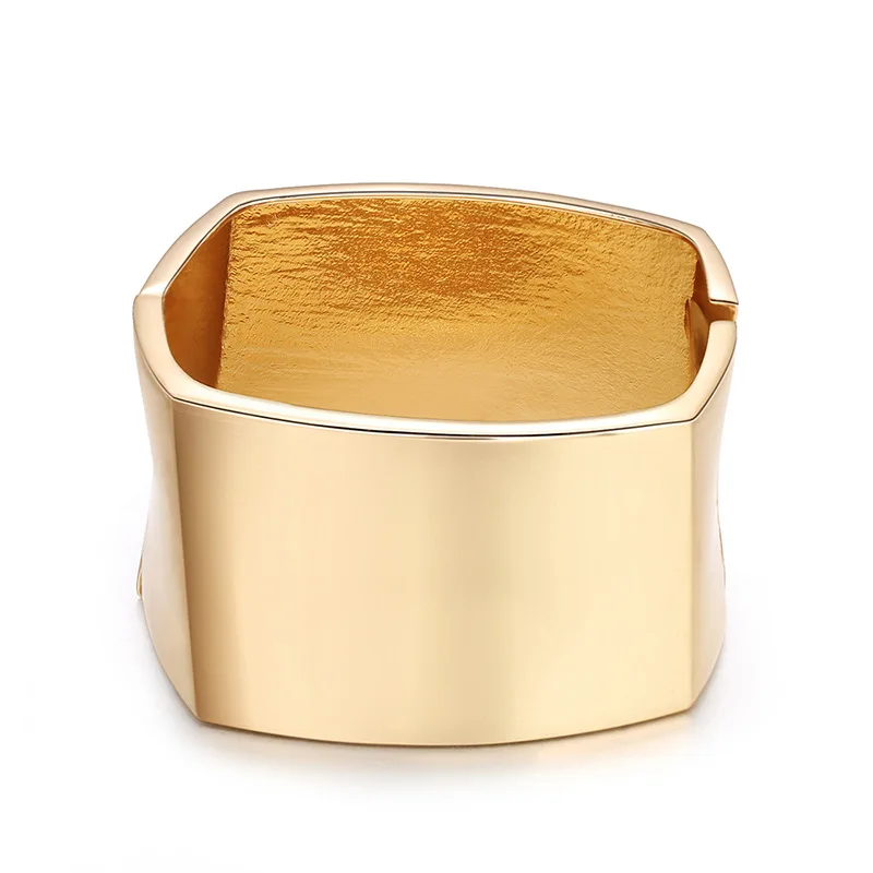 Neue Ankunft Übertreiben Großen Platz Manschette Armreifen für Frauen Klassische Geometrische Lenon Armbänder Armband