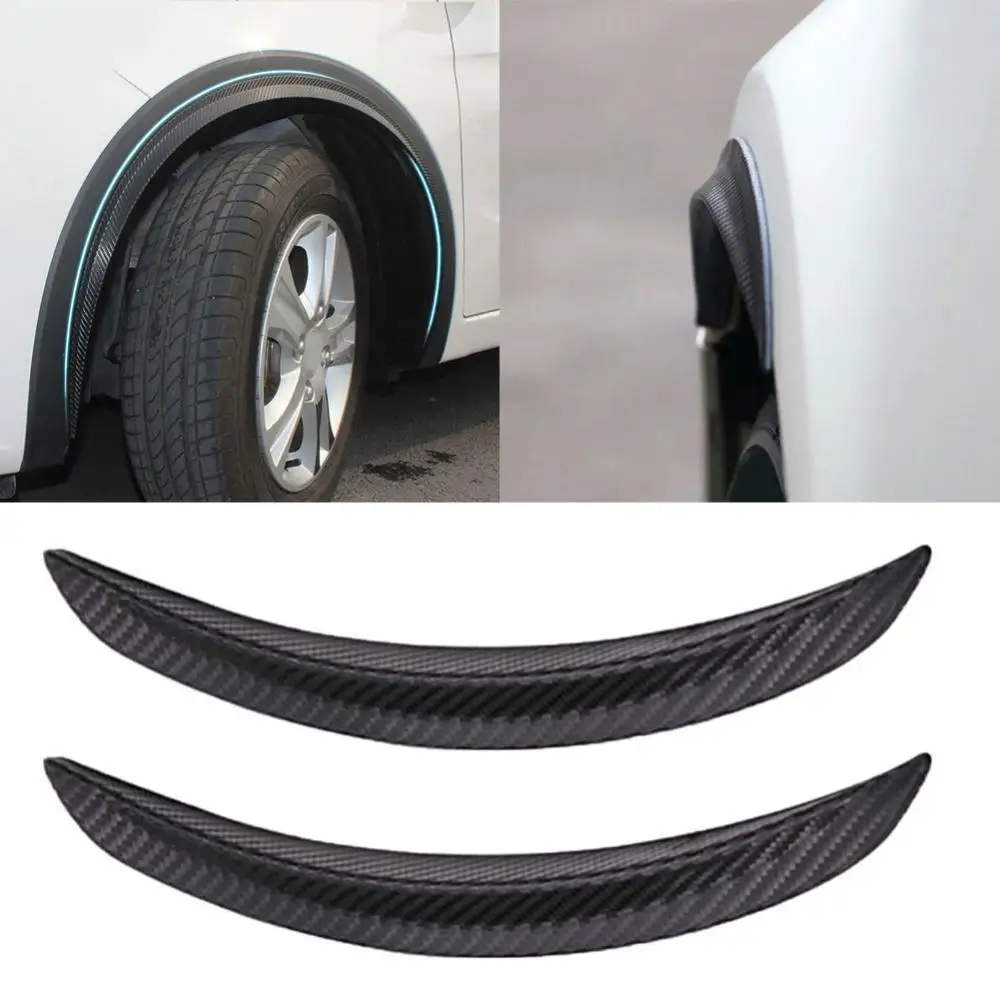 

2Pcs 42cm Carbon Fiber Car Fender Flares Arch Wheel Eyebrow Decoration Strips 2 Mudguards