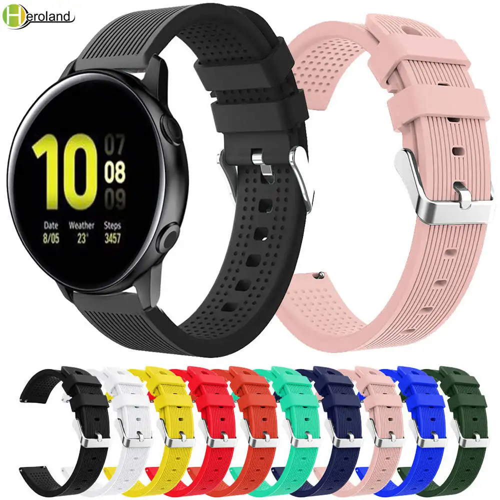 

20 мм ремешок для часов силиконовый для Samsung Galaxy watch active 2 40 мм 44 мм/Galaxy 3 41 мм браслет для Amazfit GTS 2