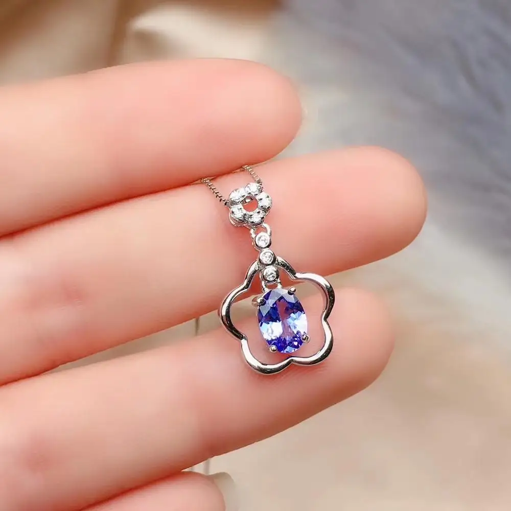 Free Shipping Natural Tanzanite jewelry set Natural Real Tanzanite 925 sterling silver 1pc pendant,1pc ring ,2pcs Earring