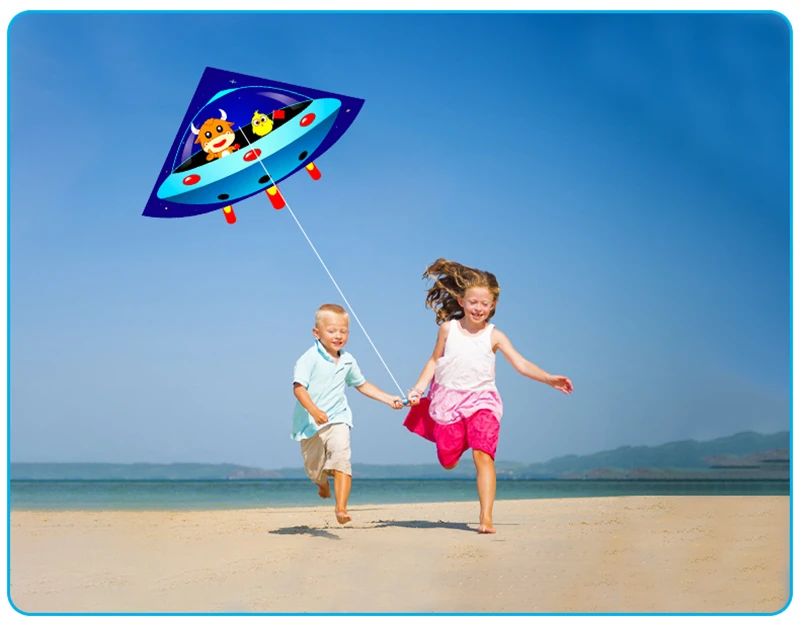 free shipping spacecraft kite flying toys for kids line outdoor sports game Cartoons kites weifang kite factory nylon kites koi