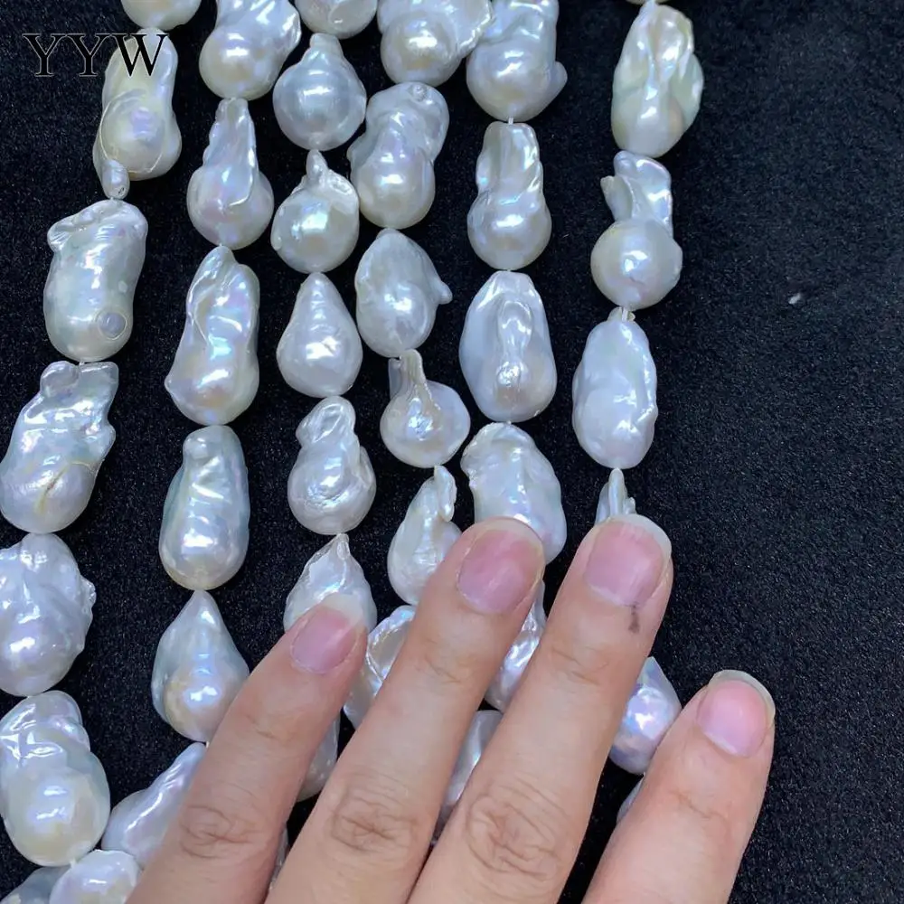 Cultured Freshwater Nucleated Pearl Beads Irregular White Pearls For DIY Necklace Bracelet Handmade Jewerly Size Approx 16-23mm