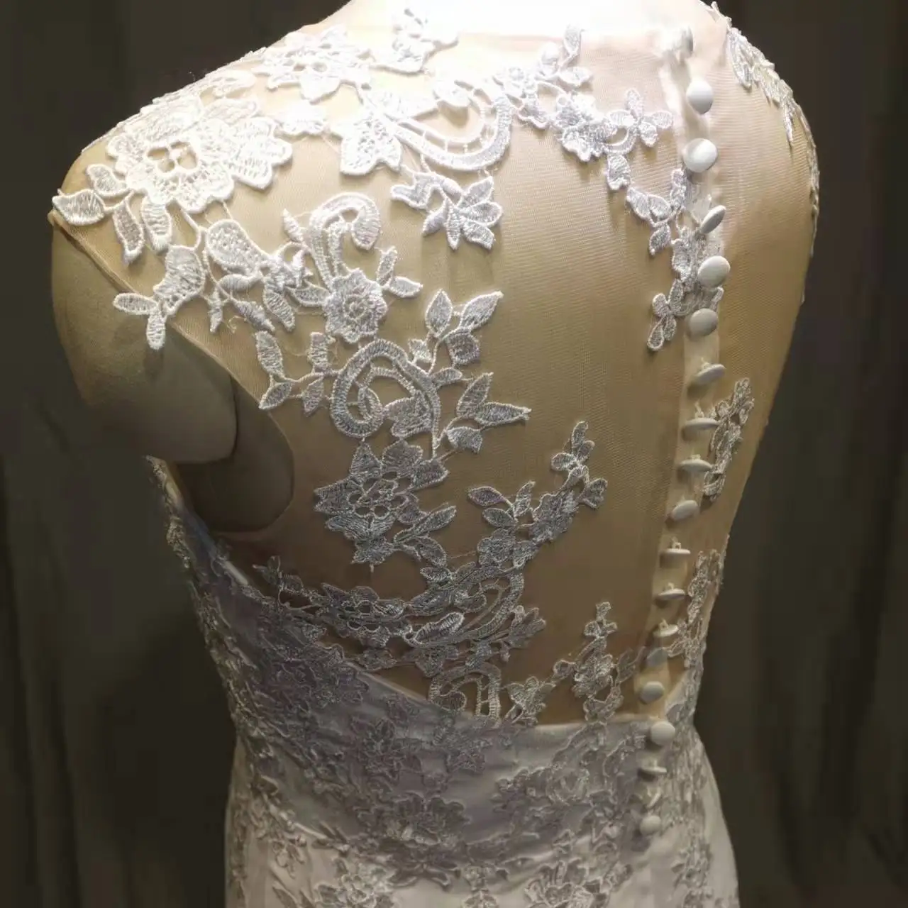 MYYBLE-Robe de Mariée Sirène en Satin Doux avec Appliques en Dentelle, Vêtement de Patients Transparents, Reliure dans le Dos, Modeste, 2021