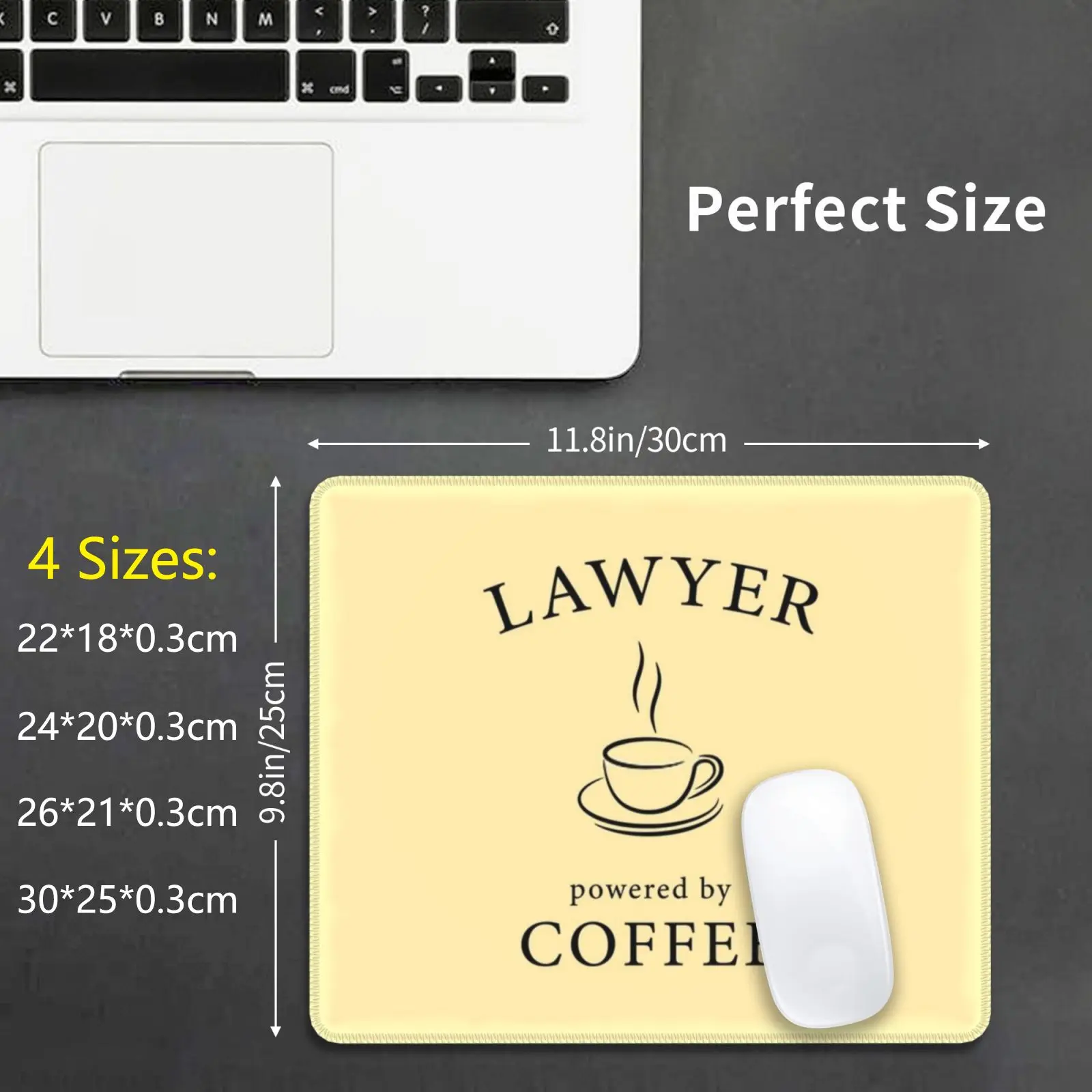 Lawyer , Powered By Coffee Mouse Pad DIY Print Cushion Powered By Powered Coffee Cafe Fun Funny Quotes Drink