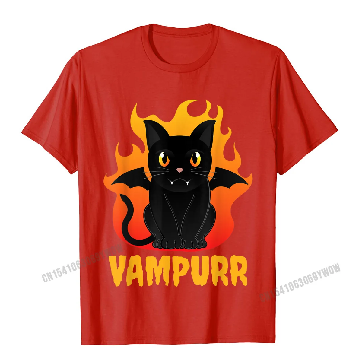 Vampire Cat Vampurr Halloween Costume Funny Kitten T-Shirt Camisas Men Retro Mens T Shirt Custom Tshirts Cotton Normal