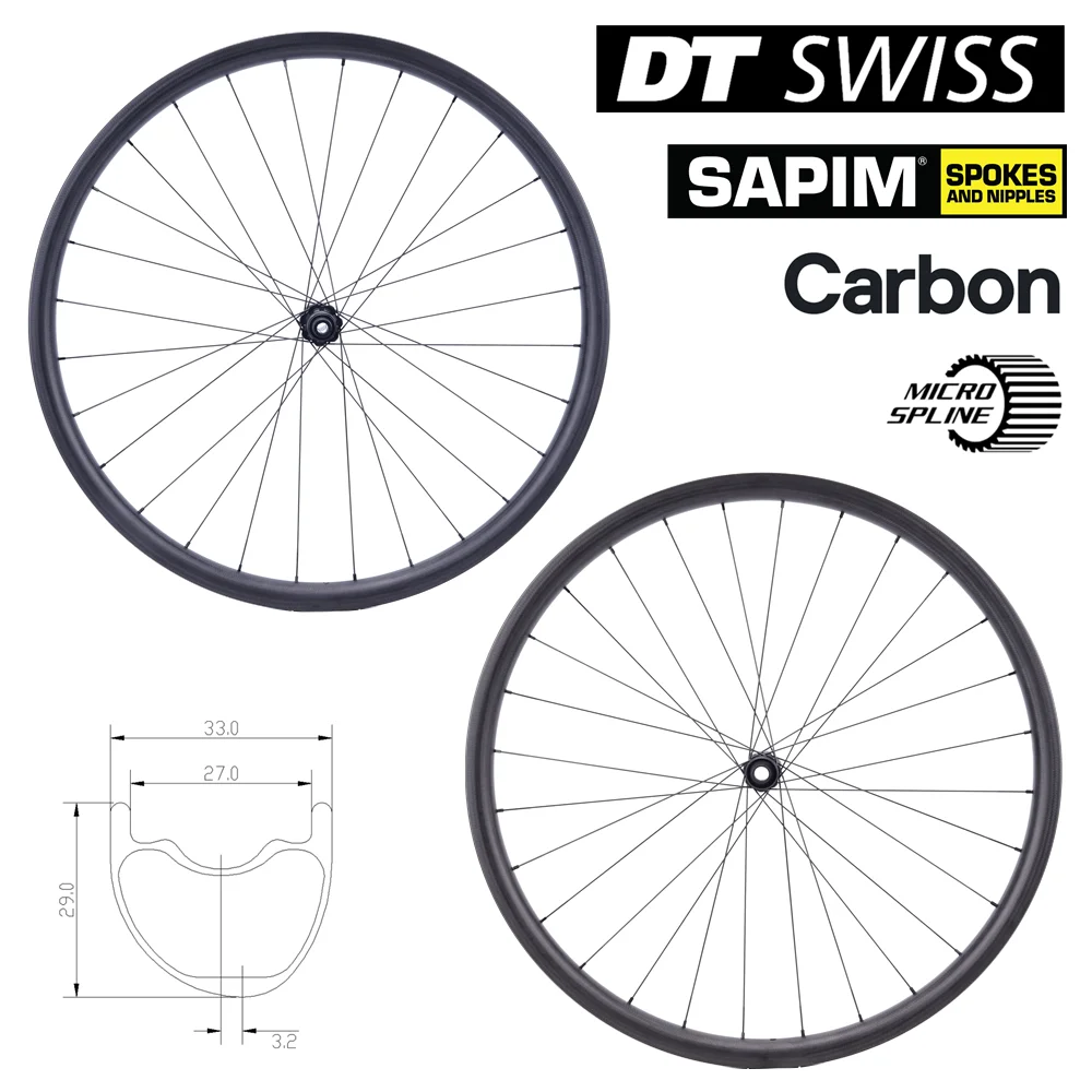 

29er BOOST 148 Carbon MTB 33MM 360g RIM mit XT M8110 Micro Spline 12 Geschwindigkeit Hub für XC BIN MTB Bike Laufradsatz Tubeles