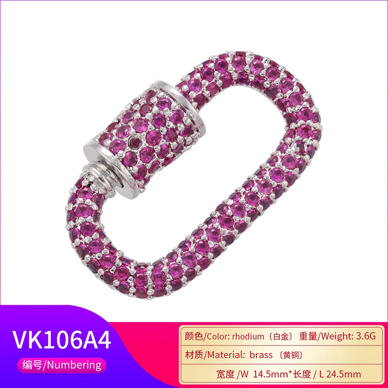 Pavé-Zirkonia 18K vergoldeter Karabinerverschluss DIY Schmuckzubehör für handgefertigte Halsketten- und Armbandkomponenten Schraubverschluss: VK106 – Detail 15