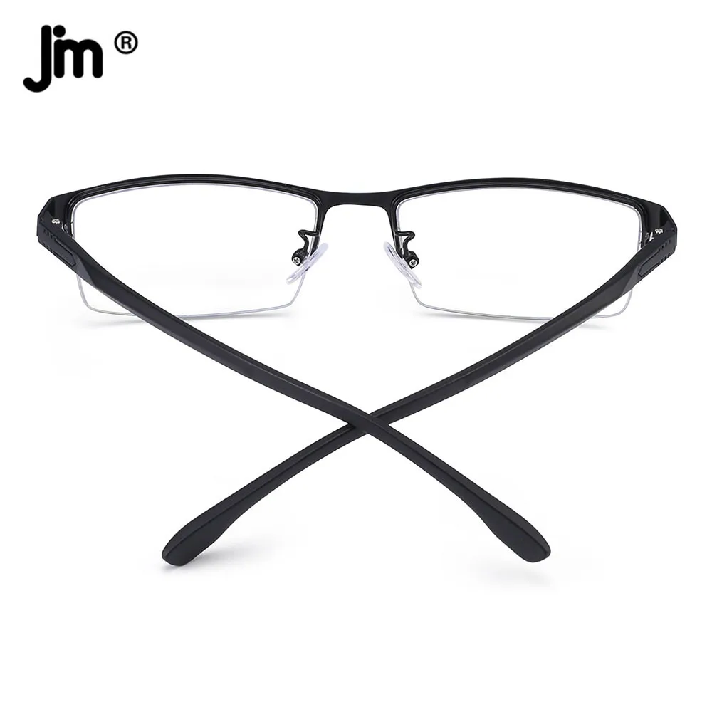 JM Men Women TR90 Elastic Computer Blue Light Glasses Frame Semi-Rimless Clear Anti Blue Light Glasses