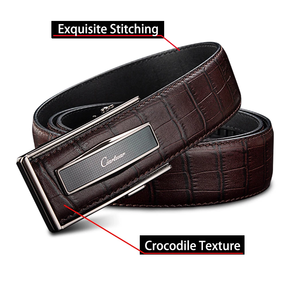 Ciartuar Leather Belt for Men Genuine Leather Mens Belts Luxury Designer Brand High Quality Leather Belt Male Strap Ceinture New