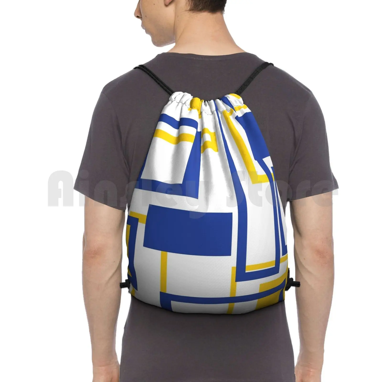 

Backpack Drawstring Bags Gym Bag Waterproof Colours Football Footy Sport Soccer Park Pattern Bar Stripe