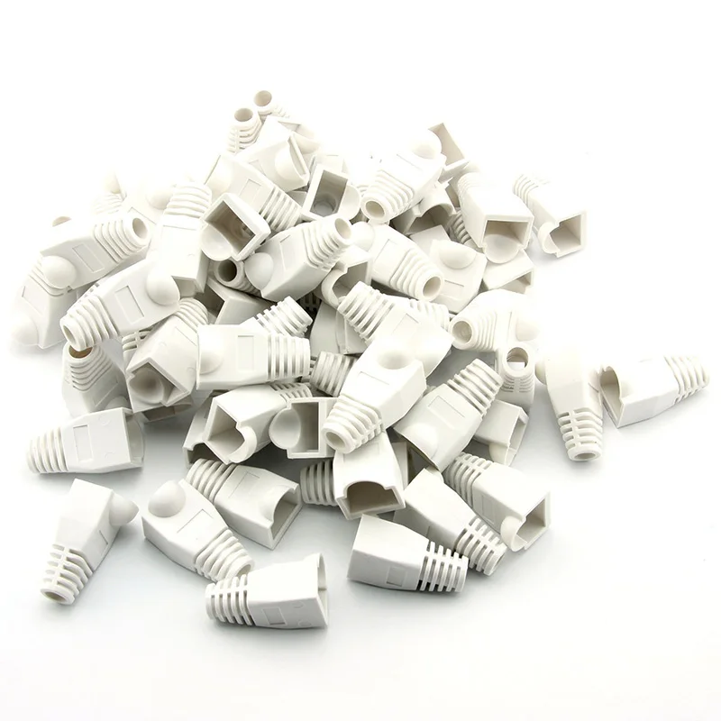 100pcs Colorful Cat6 Cat5 Ethernet Network Cable RJ45 Connector Caps Strain Relief  Boot