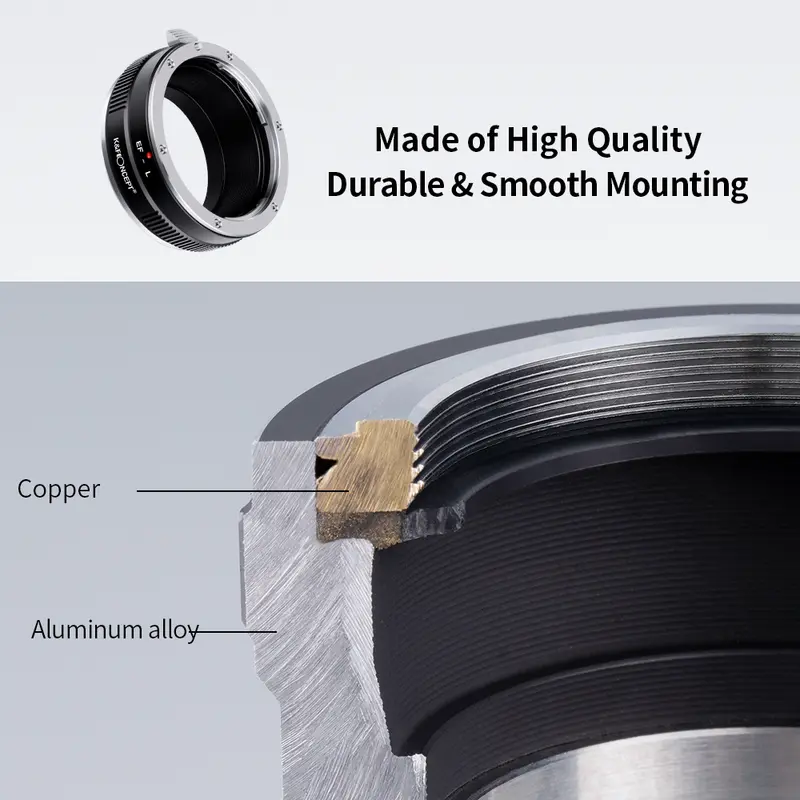 K&F CONCEPT EF-L Manual Focus Lens Mount Adapter for Canon EOS EF EF-S Lens to Sigma Leica TL CL Panasonic L Mount Camera Body - Image 5