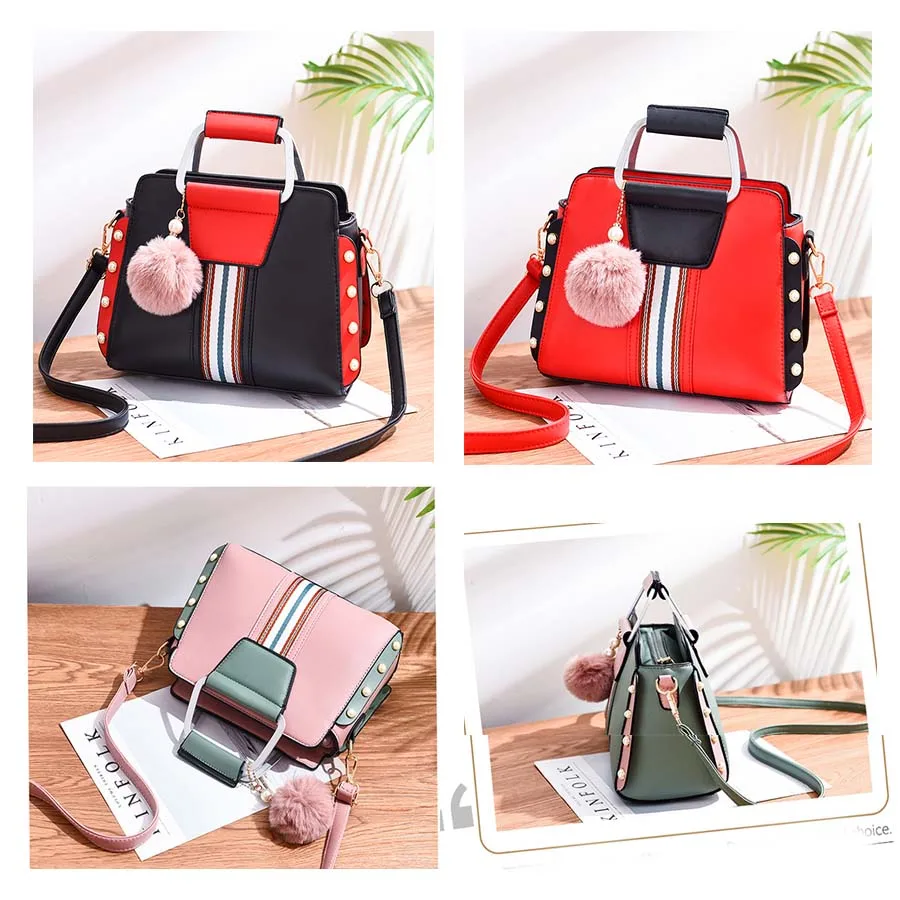 New shoulder bag women bag handbags women bags designer High-grade Scrub leather messenger bags Hairballbags for women 2020