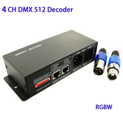 DC 5V 12V 24V RGBW 4CH DMX 512 Decoder led Strip controller DMX to PWM RGBW Light 4 Channel*4A 16A DMX512 decoder dimmer