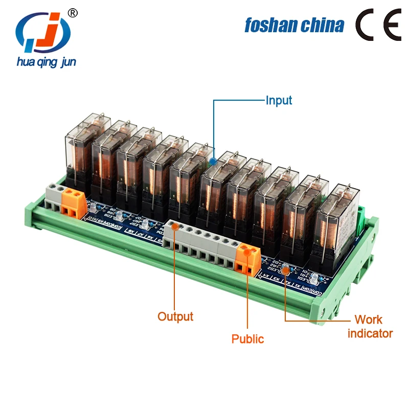 

Chingjun 10-Channel Transparent 1NO 1NC Hongfa Relay Module 16A 24V Electromagnetic Relays for Parking System Control