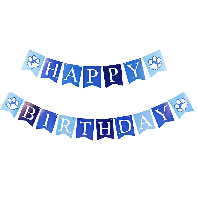 Dog happy birthday pull flag birthday party letters bunting dog paw print party decoration fish tail pull flag background layout