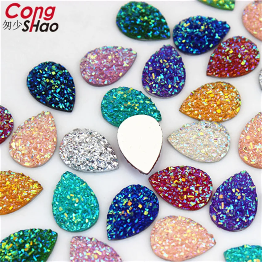 Cong Shao-أحجار الراين من الراتينج AB ، إكسسوارات مجوهرات الزفاف ، افعلها بنفسك ، 200 قطعة ، 10*14 مللي متر ، CS25