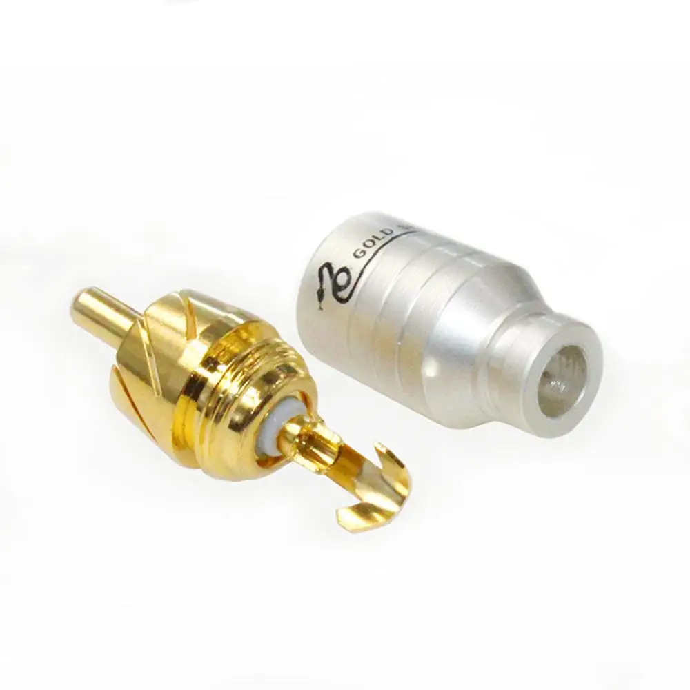 Hifi 4 Stuks Vergulde Rca Connector Rca Stekker Connector Interconnect Kabel Voor Diy Audio Kabel Rca Socket Connector