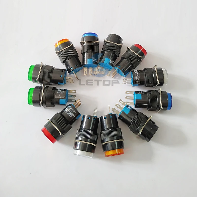 Random Color Column Switch Button Without Lock 16mm