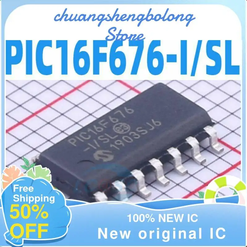 10PCS PIC16F676-I/SL PIC16F676 SOP14 IC New original IC