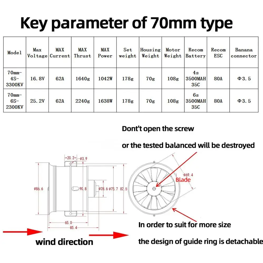 EDF 70mm12 ostrza wentylator kanałowy EDF z 4S 3400KV/6S 2300KV bezszczotkowy silnik dla RC samolot wentylator kanałowy samolot