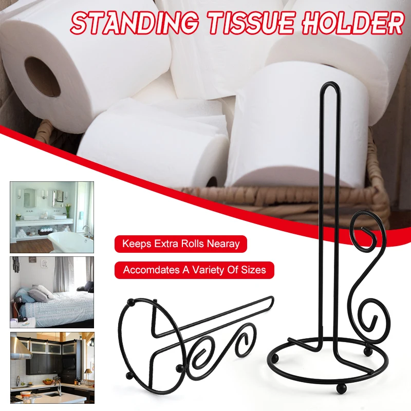 Nordic style simple flower wrought iron paper towel rack dining table kitchen storage roll holder vertical paper towel holder