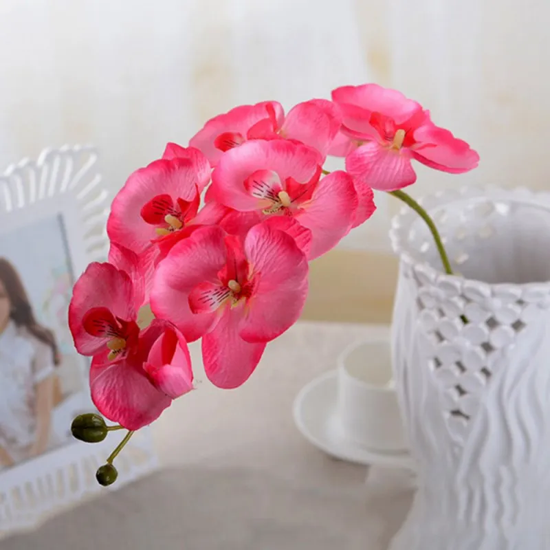 

Upscale Phalaenopsis Artificial Flowers DIY Artificial Butterfly Orchid Silk Flower Bouquet Wedding Home Decoration 100pcs