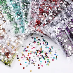 QIAO 3/4/5mm Mixed Size 2700pcs Resin Decoration Rhinestones Non Hotfix flatback Rhinestone nail Art For Clothes Decoration DIY