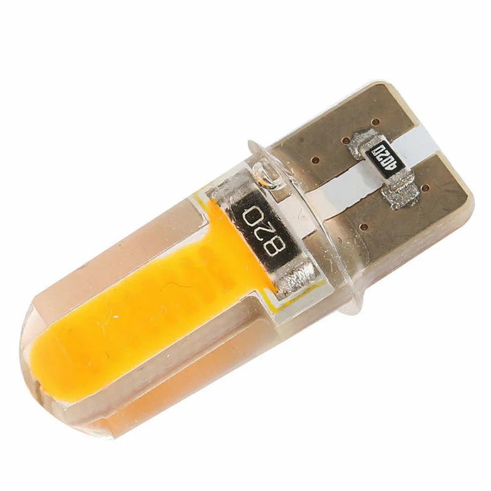 4pcs 194 168 W5W COB LED Car Canbus Silica Width Light Bulb Amber Lamp Car Domes Map Lights Turn Signals Side Lamps