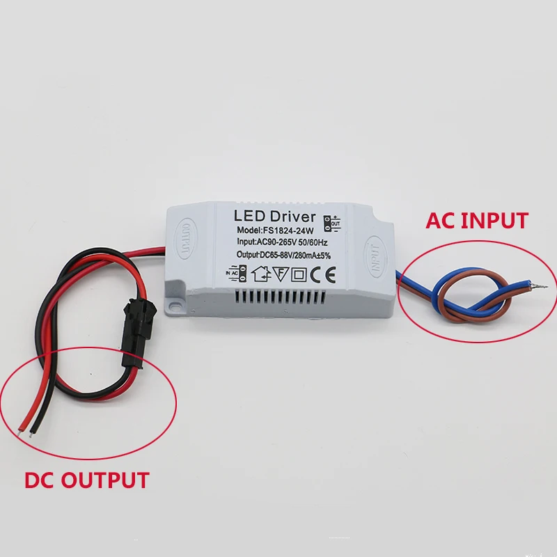 DALCAN LED Power Supply 1W-24W 280mA Driver Adapter With SM Or DC Plug  AC90-265V Lighting Transformer For LED Panel Light