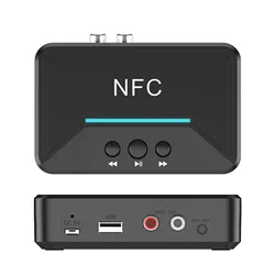 BT200 NFC Bluetooth 5.0 Audio Receiver & USB Play RCA AUX Jack Wireless Adapter Suppotr USB Play For CAR Home Speaker Headphone