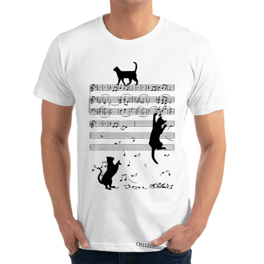 NOTE MUSIC Black Cat Camisas Tops & Tees NEW YEAR DAY Harajuku 100% Cotton Men Tshirts Simple Style Tshirts