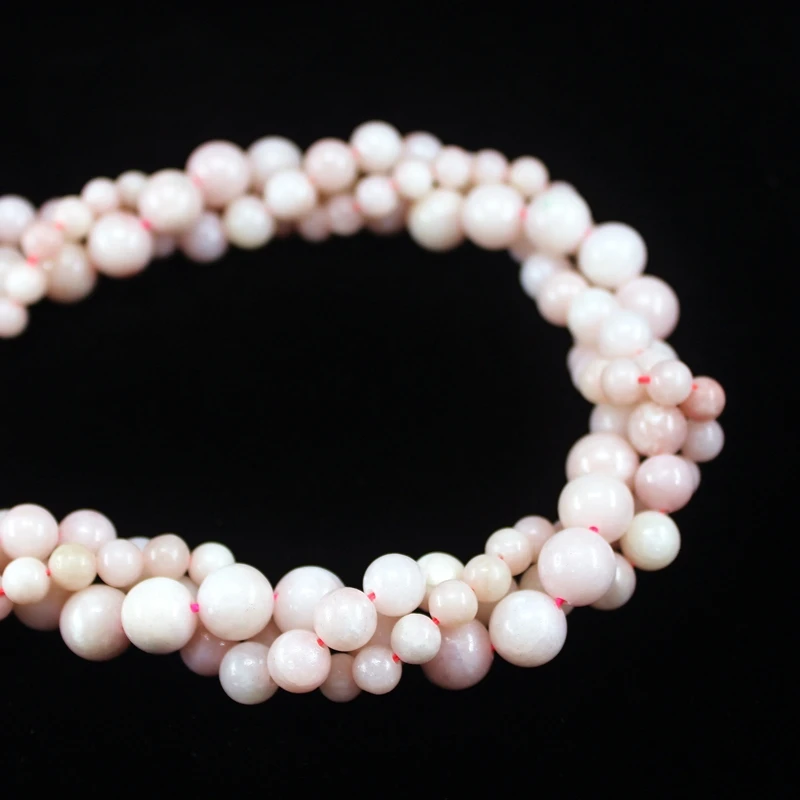 Natural Pink Opal Round Loose Beads Strand 6/8/10MM For Jewelry DIY Making Necklace Bracelet