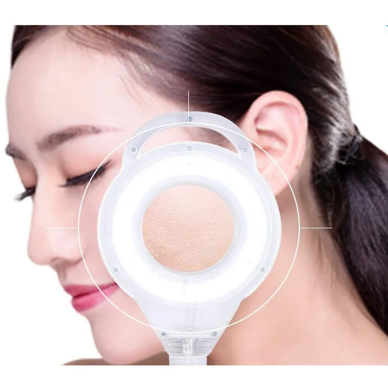 LED Cold Light Magnifying Glass Telescopic Lifting Magnifying Glass Beauty Salon Magnifying Glass Europe / US / UK Regulations