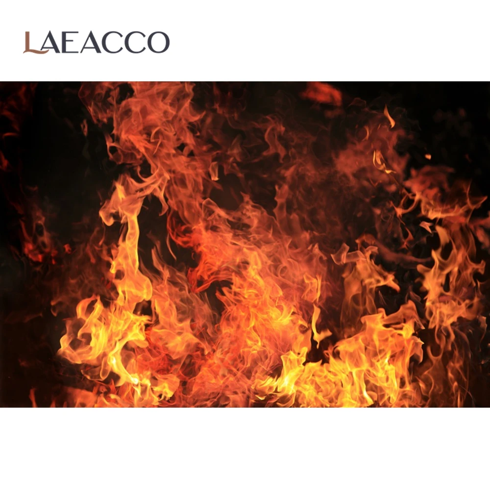 Laeacco Fire Burning Flame Fireplace Wallpaper Party Decor Portrait Photography Backdrop Photo Background Photocall Photo Studio