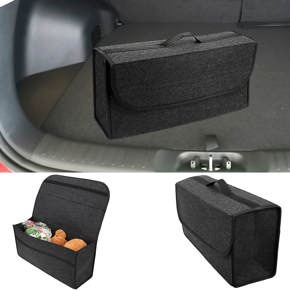Automotive Interior Supplies Soft Felt Anti Slip Foldable Finishing Storage Box Car Storage Bag Car Trunk Organizer